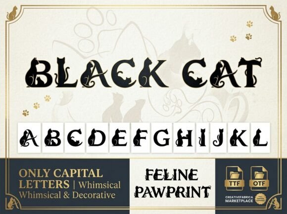 Black Cat Font: Crafting Whimsical Feline Branding